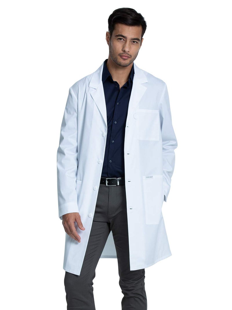 Cherokee White Lab Coat for Men or Women with 3 Pockets and Center Back Length 38" CK460, M, White - Image 2